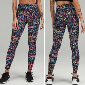 Lululemon Swift Speed High-Rise Tight 28" In Flowerscope Black Multi Size 0